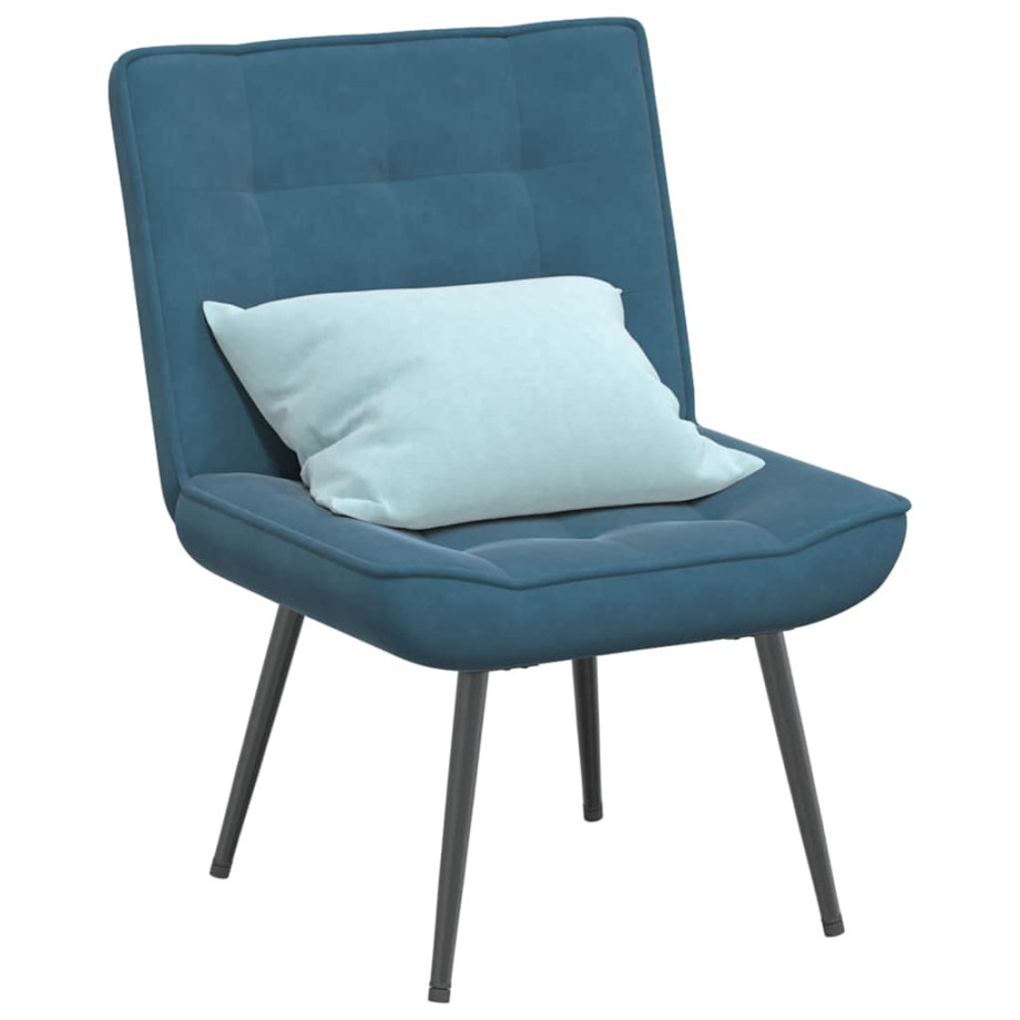 vidaXL Relaxstoel 64x74x84 cm fluweel blauw afbeelding 1