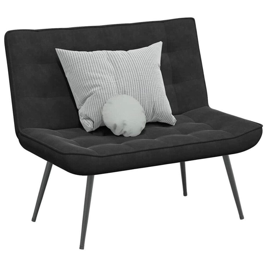 vidaXL Bankje 110x74x84 cm fluweel zwart vidaXL Bankje 110x74x84 cm fluweel zwart afbeelding 1