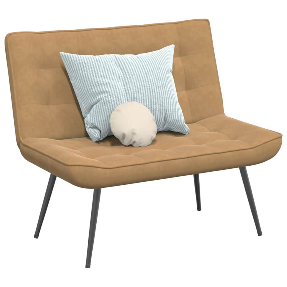 vidaXL Bankje 110x74x84 cm fluweel bruin afbeelding 1