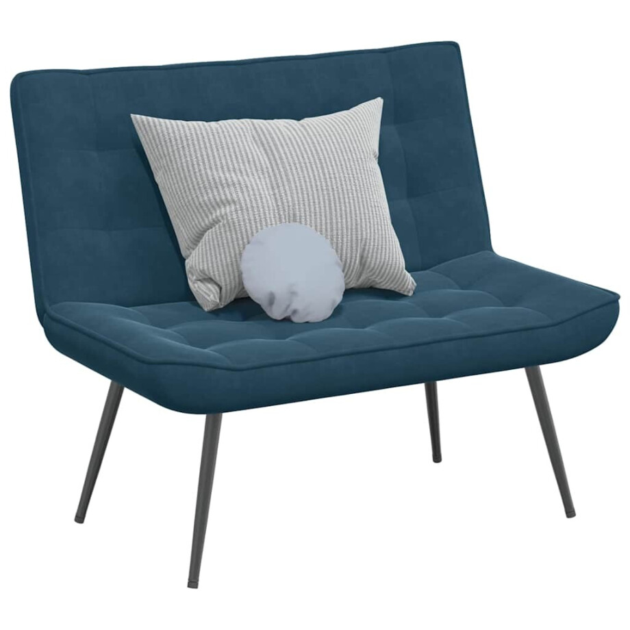 vidaXL Bankje 110x74x84 cm fluweel blauw afbeelding 1