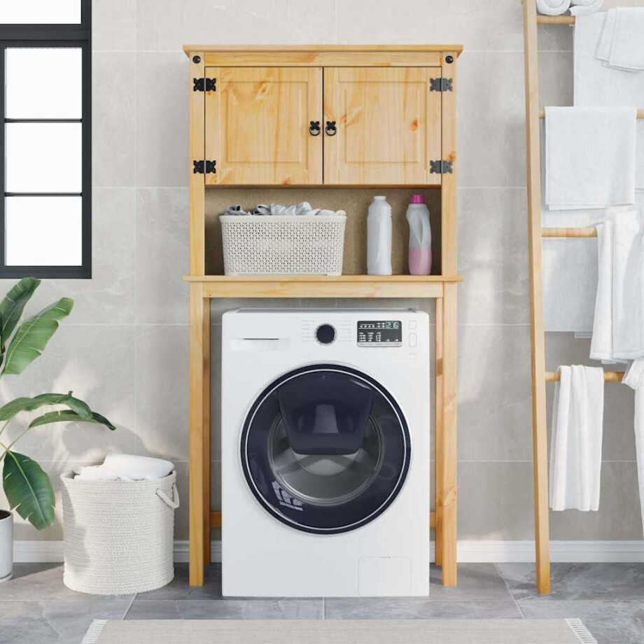 vidaXL Wasmachinekast Corona massief grenenhout afbeelding 1