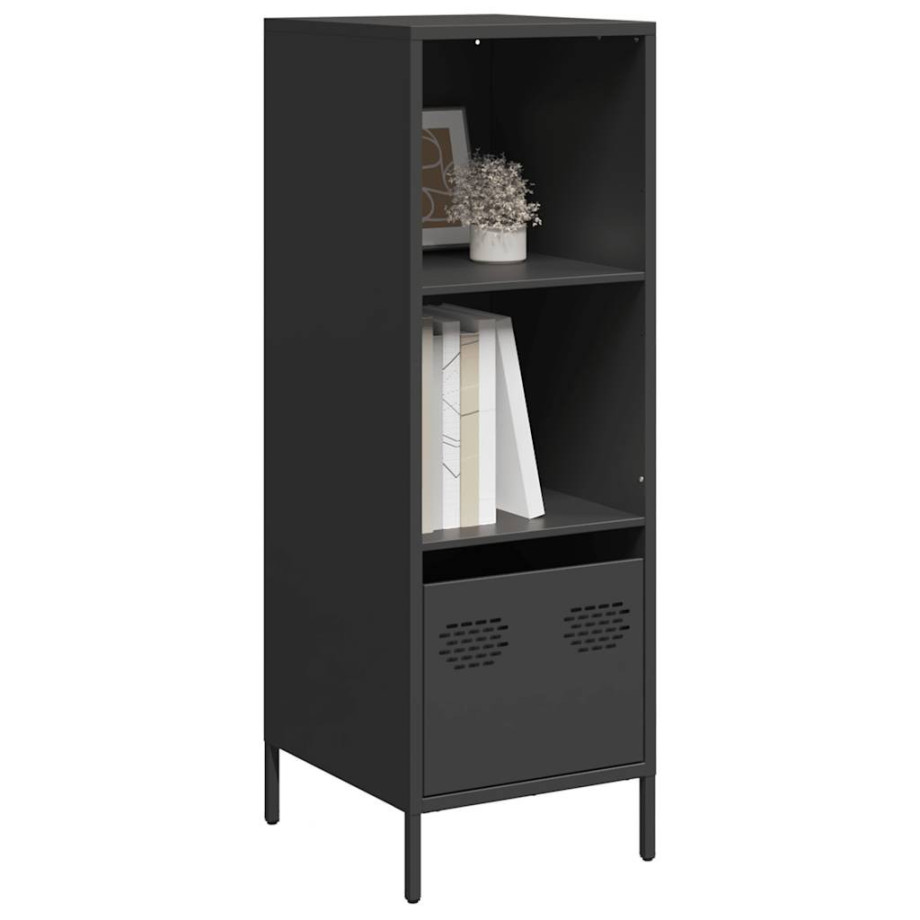 vidaXL Hoge kast 35x39x103,5 cm staal zwart afbeelding 1