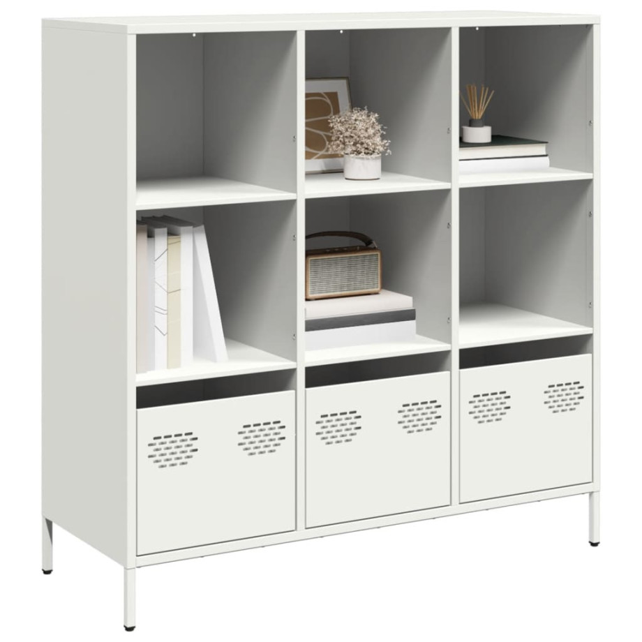 vidaXL Hoge kast 101,5x39x103,5 cm staal wit vidaXL Hoge kast 101,5x39x103,5 cm staal wit afbeelding 1
