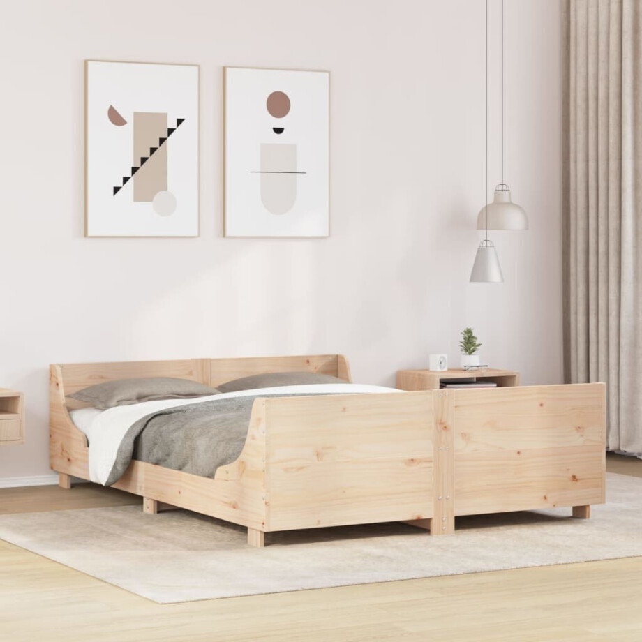 vidaXL Bedframe zonder matras massief grenenhout 150x200 cm vidaXL Bedframe zonder matras massief grenenhout 150x200 cm afbeelding 1