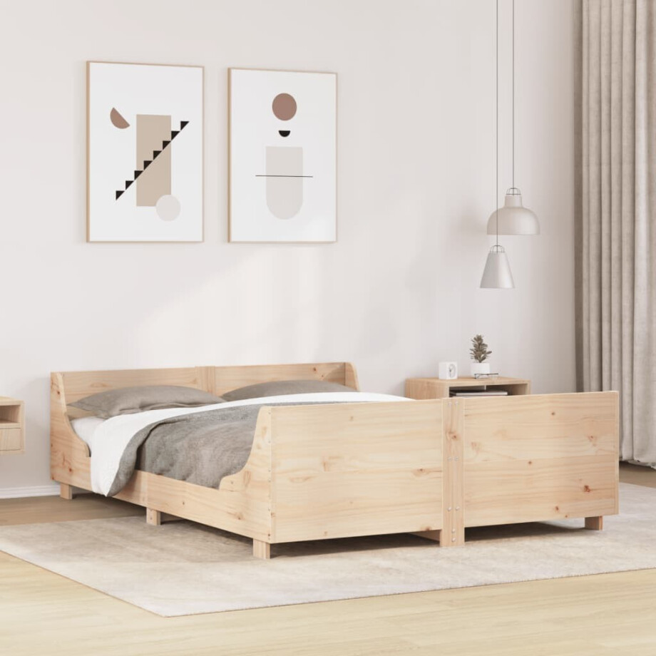 vidaXL Bedframe zonder matras massief grenenhout 140x200 cm afbeelding 1