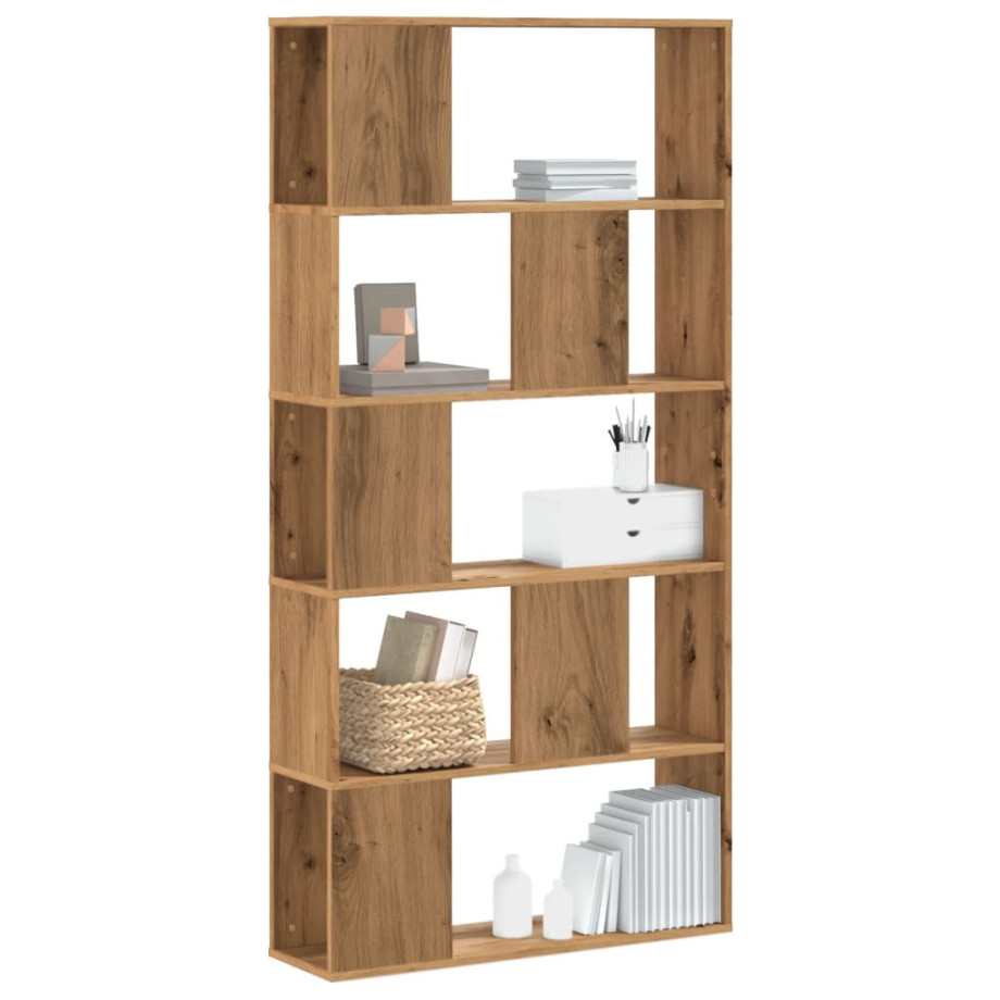 vidaXL Boekenkast 5-laags 80,5x23,5x162,5 cm hout artisanaal eiken afbeelding 1