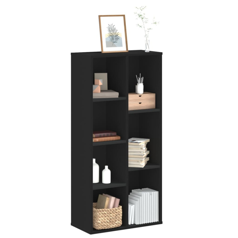 vidaXL Boekenkast 50x25x105 cm bewerkt hout zwart afbeelding 1