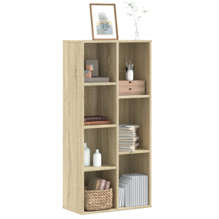 vidaXL Boekenkast 50x25x105 cm bewerkt hout sonoma eikenkleurig afbeelding 1