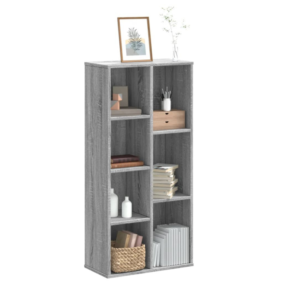 vidaXL Boekenkast 50x25x105 cm bewerkt hout grijs sonoma eikenkleurig afbeelding 1