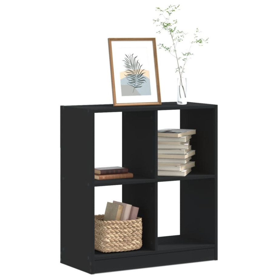 vidaXL Boekenkast 68,5x32x75 cm bewerkt hout zwart afbeelding 1