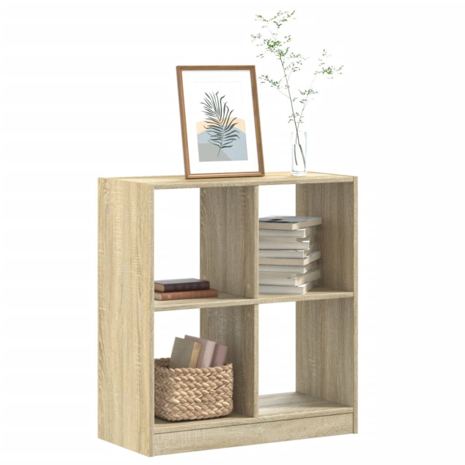 vidaXL Boekenkast 68,5x32x75 cm bewerkt hout sonoma eikenkleurig afbeelding 1