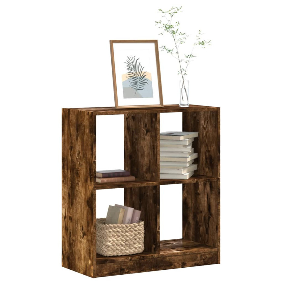 vidaXL Boekenkast 68,5x32x75 cm bewerkt hout gerookt eikenkleurig afbeelding 1