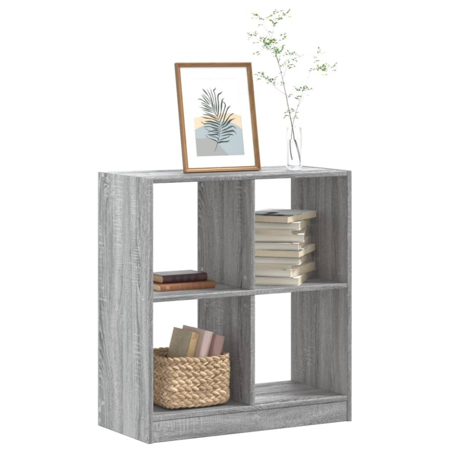 vidaXL Boekenkast 68,5x32x75 cm bewerkt hout grijs sonoma eikenkleurig afbeelding 1