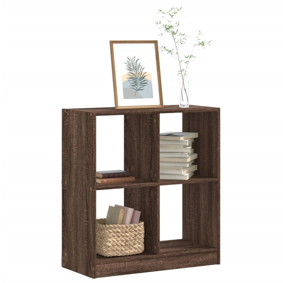 vidaXL Boekenkast 68,5x32x75 cm bewerkt hout bruin eikenkleurig afbeelding 1