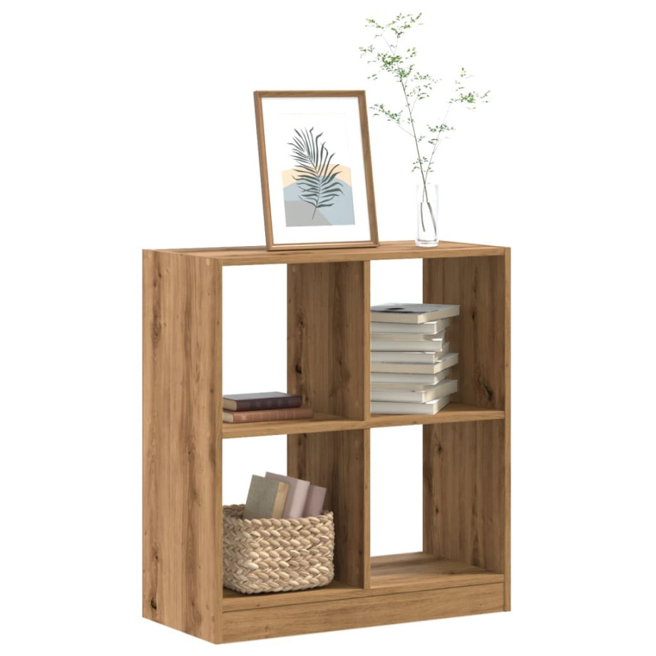 vidaXL Boekenkast 68,5x32x75 cm bewerkt hout artisanaal eikenkleurig afbeelding 1