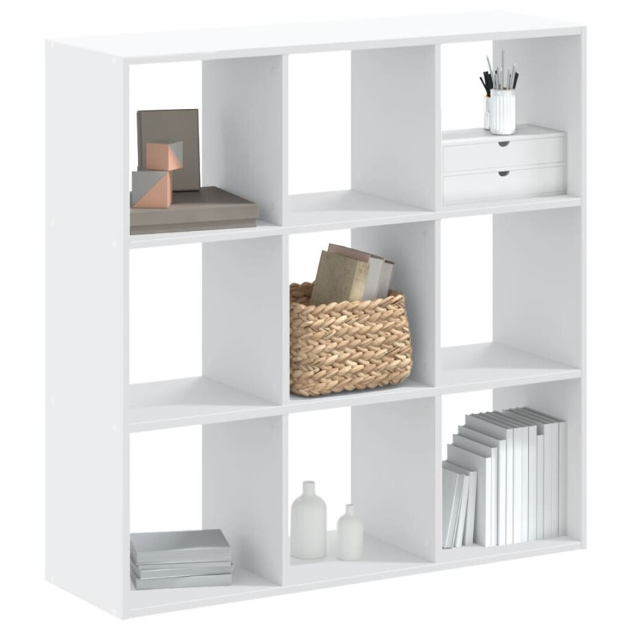vidaXL Boekenkast 102x32x102 cm bewerkt hout wit vidaXL Boekenkast 102x32x102 cm bewerkt hout wit afbeelding 1