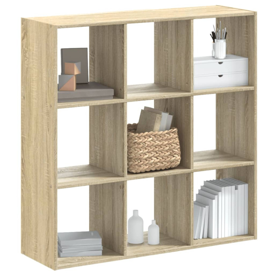 vidaXL Boekenkast 102x32x102 cm bewerkt hout sonoma eikenkleurig afbeelding 1