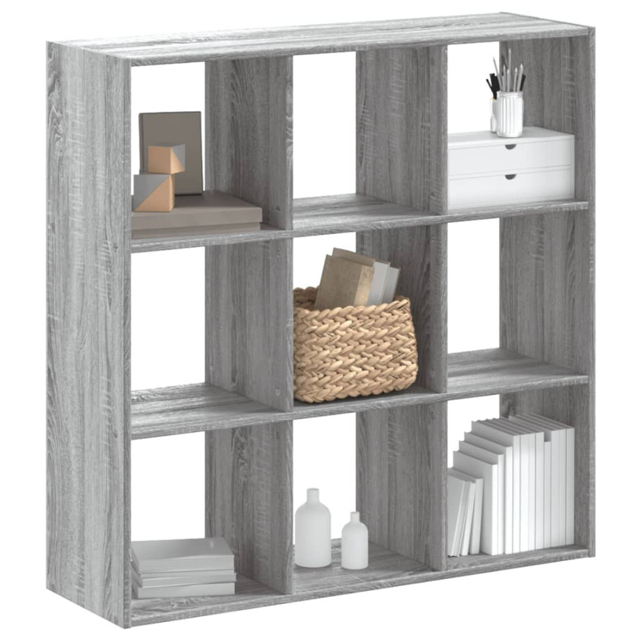 vidaXL Boekenkast 102x32x102 cm bewerkt hout grijs sonoma eikenkleurig afbeelding 1