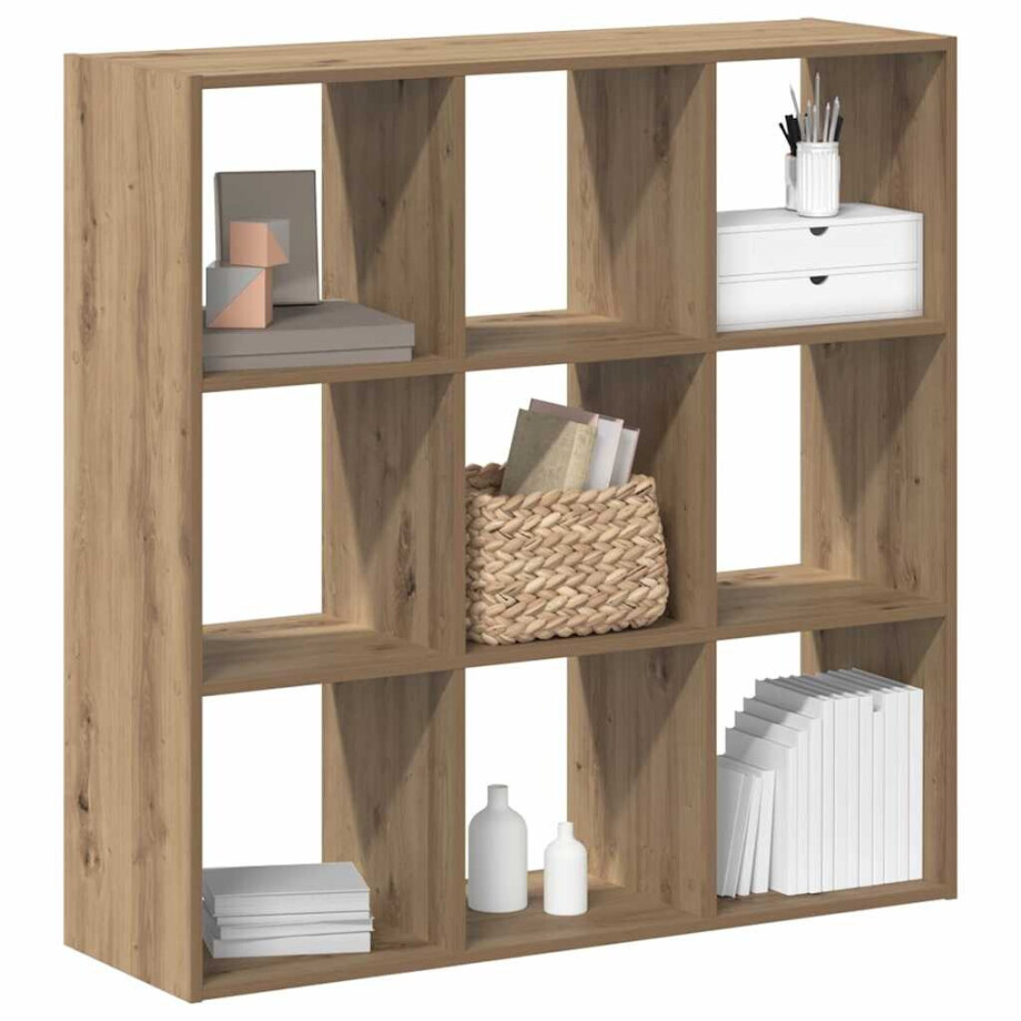 vidaXL Boekenkast 102x32x102 cm bewerkt hout artisanaal eikenkleurig vidaXL Boekenkast 102x32x102 cm bewerkt hout artisanaal eikenkleurig afbeelding 1