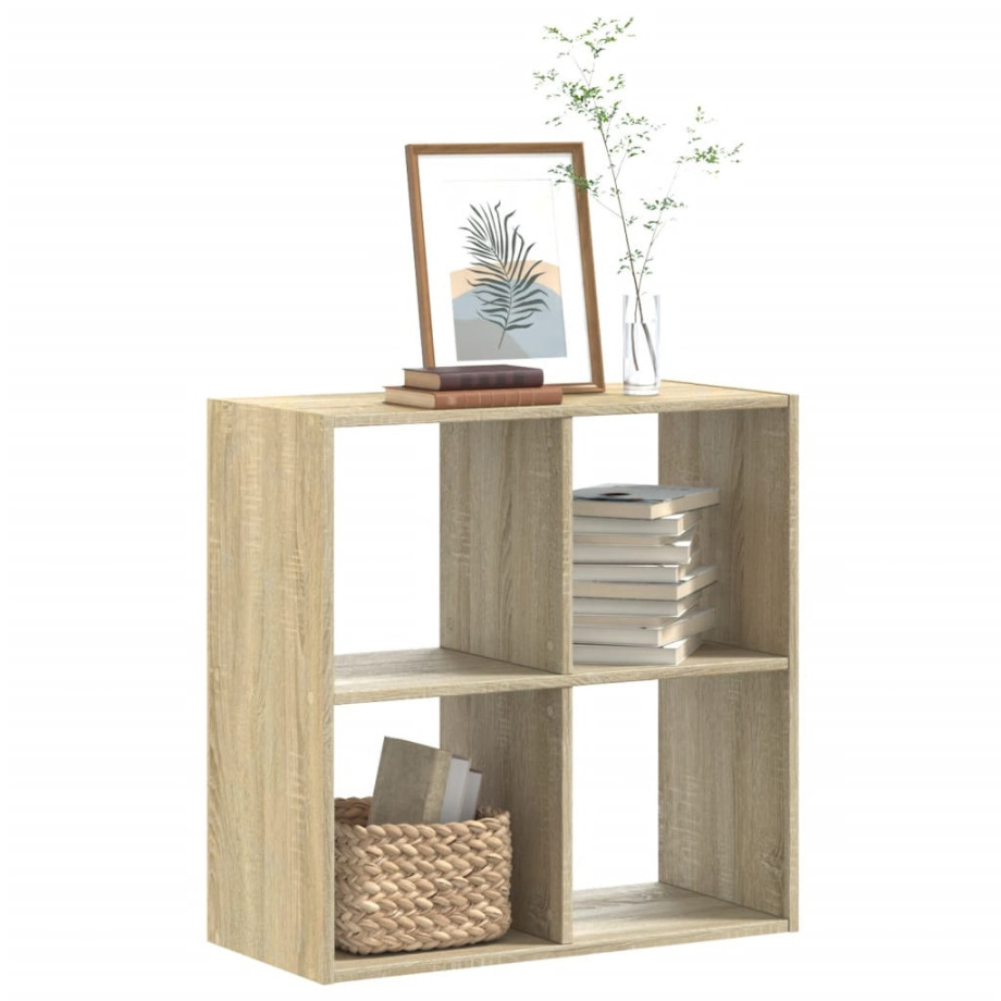 vidaXL Boekenkast 68,5x32x68,5 cm bewerkt hout sonoma eikenkleurig afbeelding 1