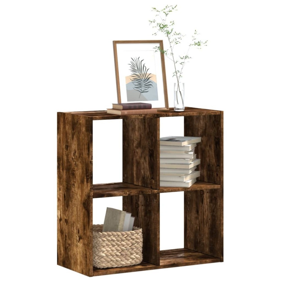 vidaXL Boekenkast 68,5x32x68,5 cm bewerkt hout gerookt eikenkleurig afbeelding 1