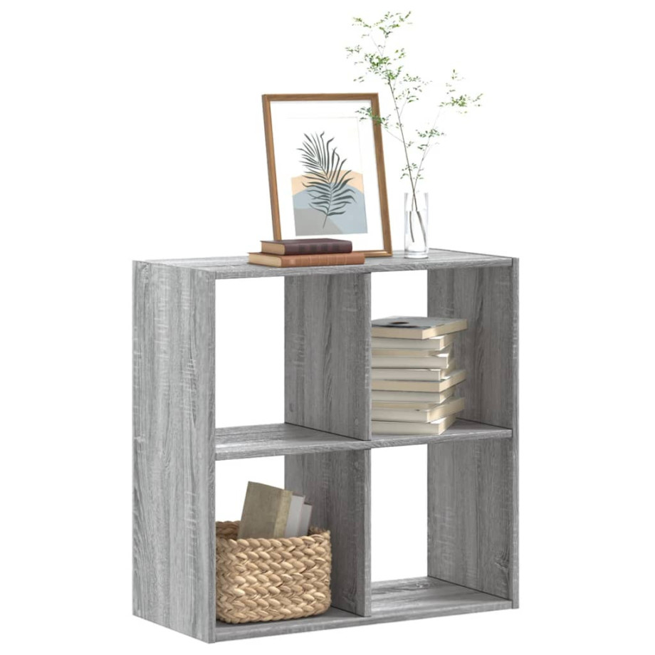 vidaXL Boekenkast 68,5x32x68,5 cm bewerkt hout grijs sonoma eiken afbeelding 1