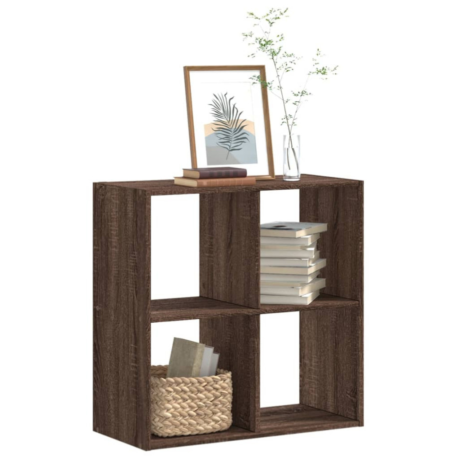 vidaXL Boekenkast 68,5x32x68,5 cm bewerkt hout bruin eikenkleur afbeelding 1