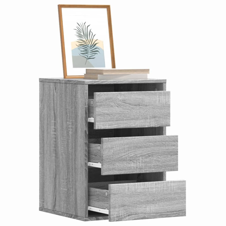 vidaXL Ladekast 40x41x58 cm bewerkt hout grijs sonoma eikenkleurig afbeelding 1