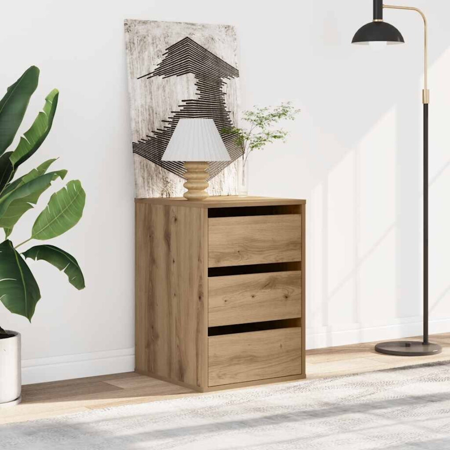 vidaXL Ladekast 40x41x58 cm bewerkt hout artisanaal eikenkleurig afbeelding 1