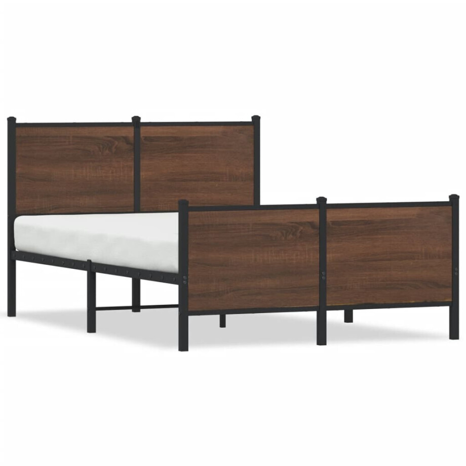 vidaXL Bedframe zonder matras metaal bruin eikenkleurig 120x190 cm vidaXL Bedframe zonder matras metaal bruin eikenkleurig 120x190 cm afbeelding 1