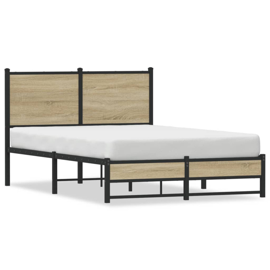 vidaXL Bedframe zonder matras metaal sonoma eikenkleurig 120x200 cm afbeelding 1