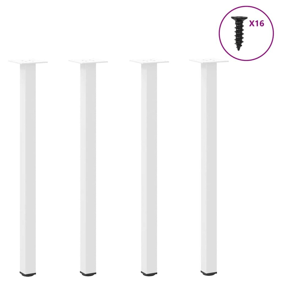 vidaXL Console tafelpoten 4 st 72-74 cm staal wit afbeelding 1