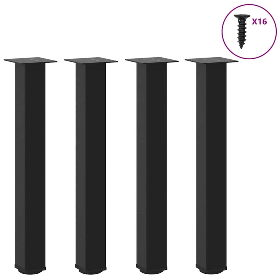 vidaXL Console tafelpoten 4 st 72-74 cm staal zwart afbeelding 1