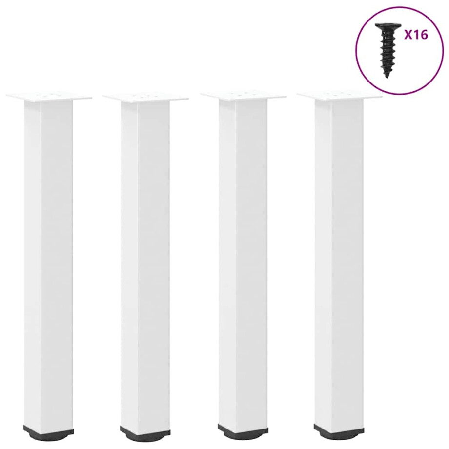 vidaXL Console tafelpoten 4 st 72-74 cm staal wit afbeelding 1