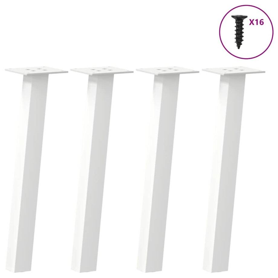 vidaXL Salontafelpoten 4 st 30 cm staal wit vidaXL Salontafelpoten 4 st 30 cm staal wit afbeelding 1
