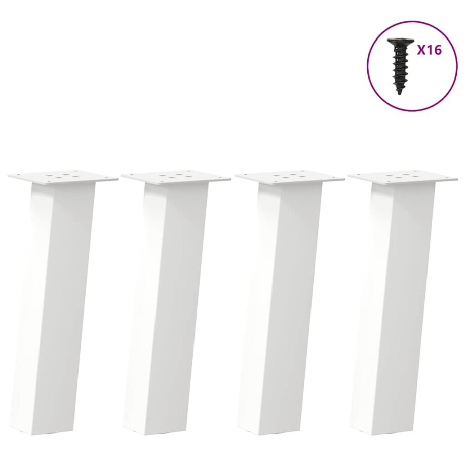 vidaXL Salontafelpoten 4 st 30 cm staal wit vidaXL Salontafelpoten 4 st 30 cm staal wit afbeelding 1