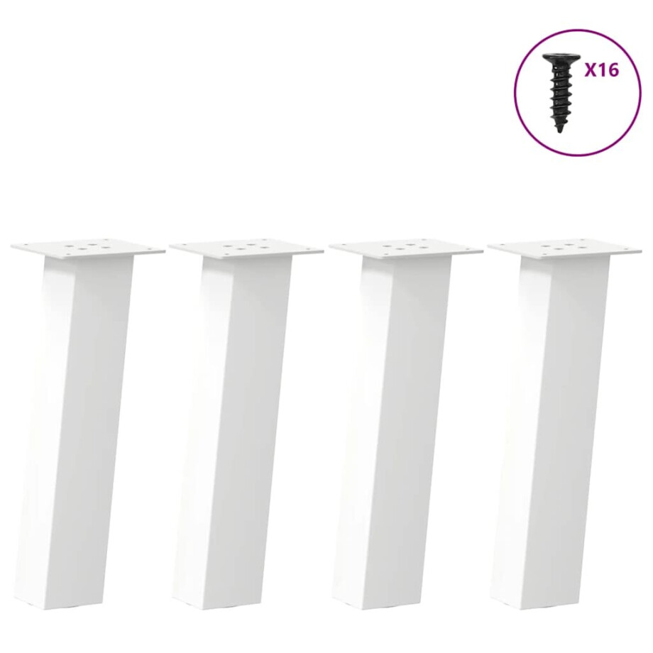 vidaXL Salontafelpoten 4 st 42 cm staal wit vidaXL Salontafelpoten 4 st 42 cm staal wit afbeelding 1