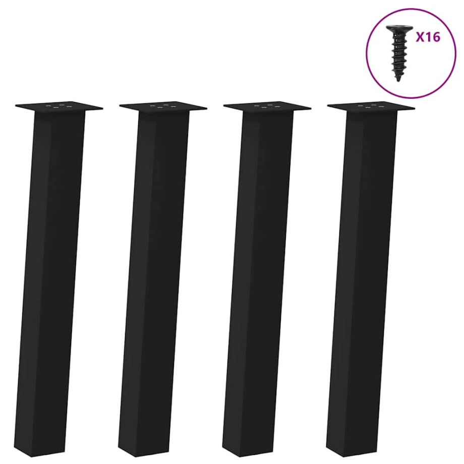 vidaXL Console tafelpoten 4 st 72 cm staal zwart afbeelding 1