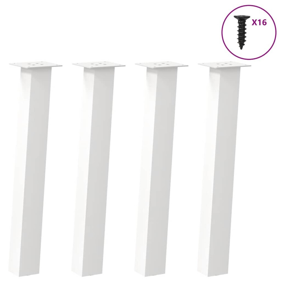 vidaXL Console tafelpoten 4 st 72 cm staal wit afbeelding 1