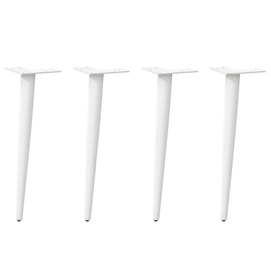 vidaXL Salontafelpoten conische vorm 4 st 30-31 cm staal wit vidaXL Salontafelpoten conische vorm 4 st 30-31 cm staal wit afbeelding 1