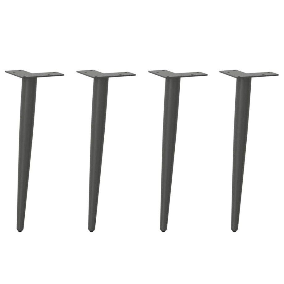 vidaXL Salontafelpoten conische vorm 4 st 30-31 cm staal antraciet vidaXL Salontafelpoten conische vorm 4 st 30-31 cm staal antraciet afbeelding 1