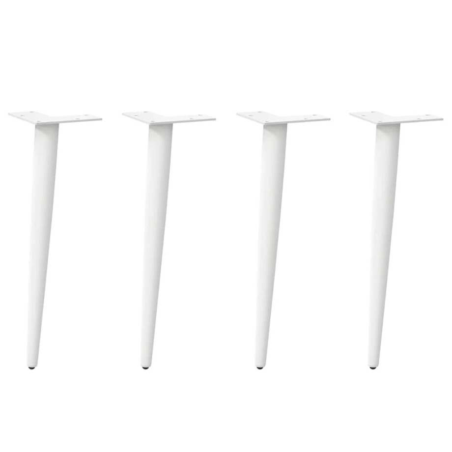 vidaXL Salontafelpoten conische vorm 4 st 42-43 cm staal wit vidaXL Salontafelpoten conische vorm 4 st 42-43 cm staal wit afbeelding 1