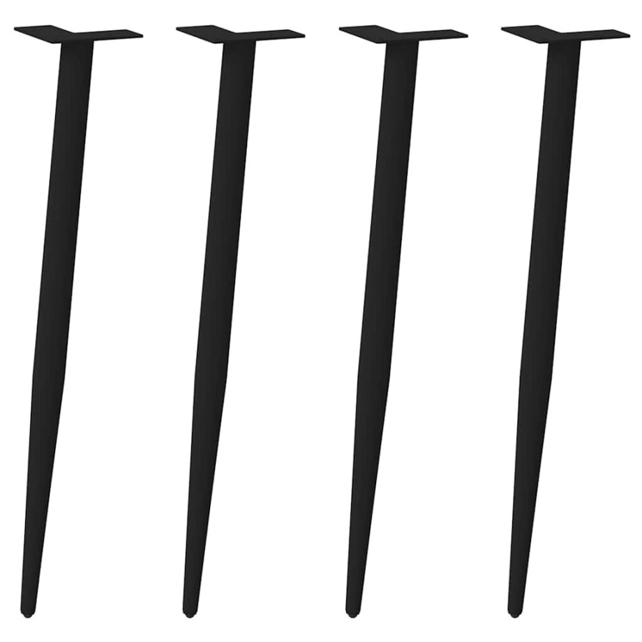 vidaXL Console tafelpoten conische vorm 4 st 72-73 cm staal zwart afbeelding 1
