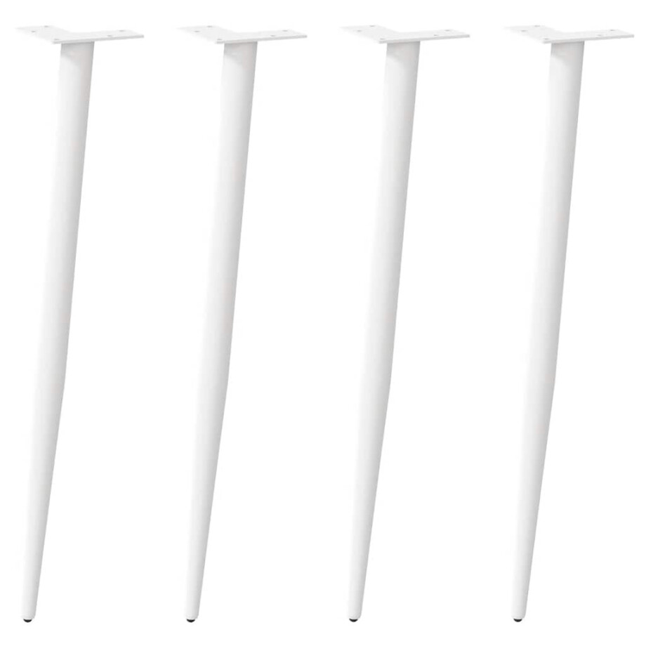 vidaXL Console tafelpoten conische vorm 4 st 72-73 cm staal wit afbeelding 1