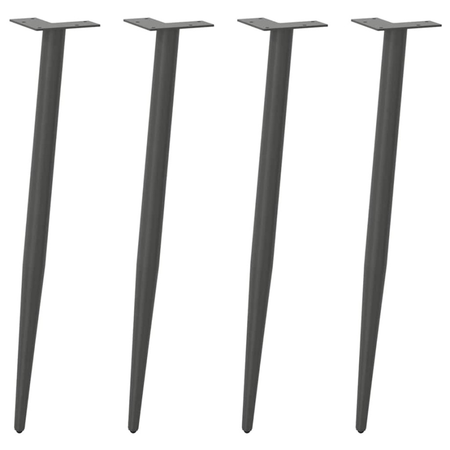 vidaXL Console tafelpoten conische vorm 4 st 72-73 cm staal antraciet vidaXL Console tafelpoten conische vorm 4 st 72-73 cm staal antraciet afbeelding 1