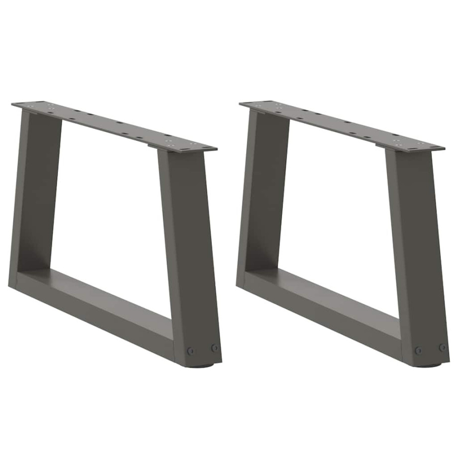 vidaXL Eettafelpoten 2 st V-vormig 50x(30-31,3) cm staal antraciet afbeelding 1