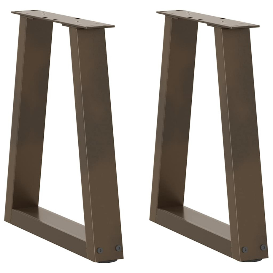 vidaXL Eettafelpoten 2 st V-vormig 28x(42-43,3) cm staal naturel afbeelding 1