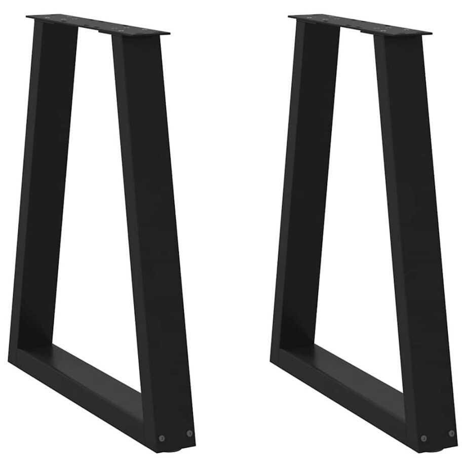 vidaXL Eettafelpoten 2 st V-vormig 50x(72-73,3) cm staal zwart afbeelding 1