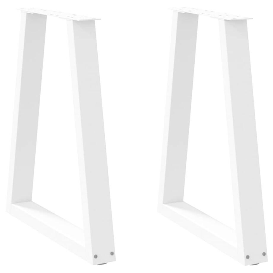 vidaXL Eettafelpoten 2 st V-vormig 50x(72-73,3) cm staal wit afbeelding 1