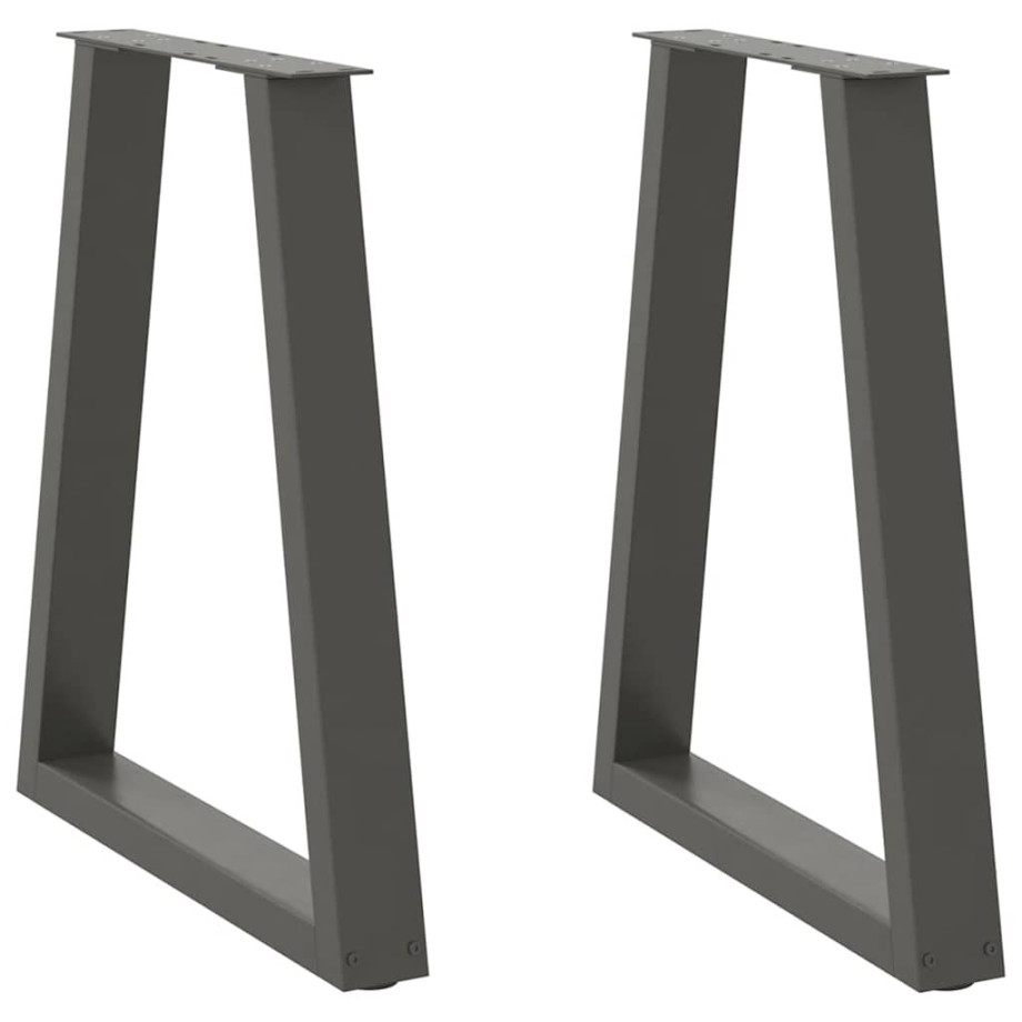 vidaXL Eettafelpoten 2 st V-vormig 60x(72-73,3) cm staal antraciet afbeelding 1
